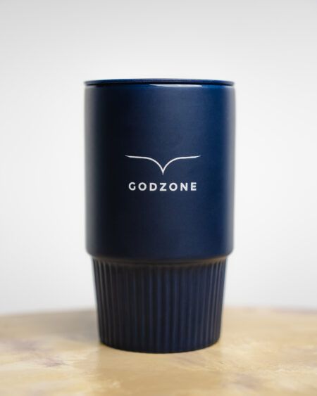 Keramický pohár s uškom | GODZONE MODRÝ – 420 ml